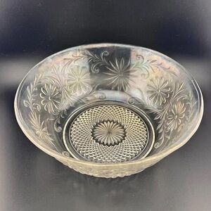 Indiana Glass Iridescent Floral Design Bowl